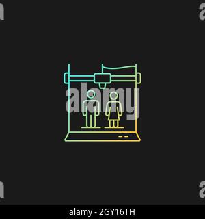 3d printed selfies gradient vector icon for dark theme Stock Vector