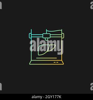 3d printed liver gradient vector icon for dark theme Stock Vector