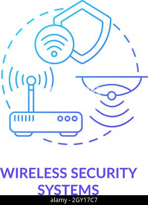 Wireless security systems blue gradient concept icon Stock Vector