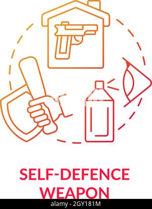 Self defence weapon blue gradient concept icon Stock Vector