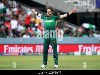 File photo dated 05-07-2019 of Pakistan's Shaheen Shah Afridi. Issue date: Wednesday October 6, 2021. Stock Photo