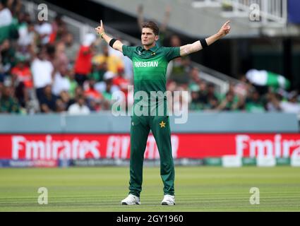 File photo dated 05-07-2019 of Pakistan's Shaheen Shah Afridi. Issue date: Wednesday October 6, 2021. Stock Photo