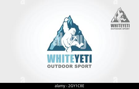White Yeti Outdoor Sport Vector Logo Illustration.  Yeti, Vector logo template. he vector logo template is suitable for business and product names. Stock Vector
