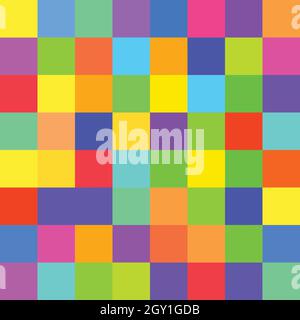 Seamless random squares, mosaic tiles pixelated, pixels colorful vibrant, vivid background pattern. blocks repeatable checker. tileable texture. Vecto Stock Vector