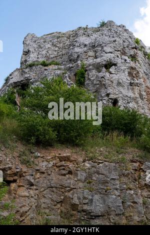 geological landscape of former limestone quarry and current nature reserve Kadzielnia in the city of Kielce in Poland Stock Photo