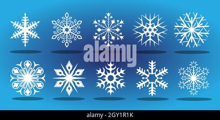 set of vector snowflakes, marry christmas. Stock Vector
