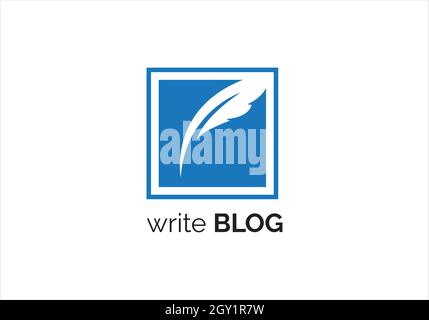 Writer blog Logo Template Design Vector and icon Stock Vector