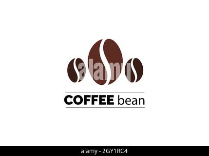victor coffee bean logo design and icon template. Stock Vector
