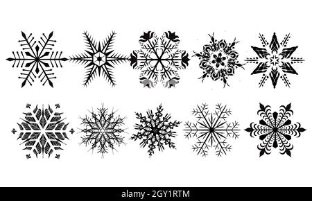 set of vector snowflakes, marry christmas. Stock Vector
