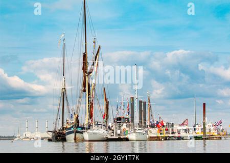 the regatta held at queenborough all tide landing in kent Stock Photo