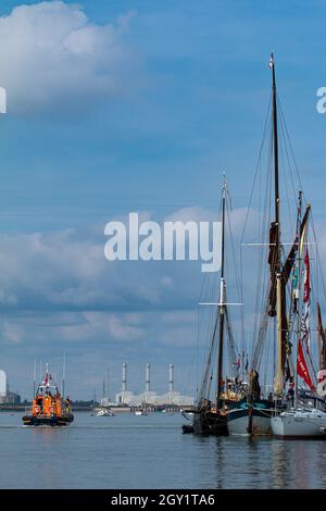 the regatta held at queenborough all tide landing in kent Stock Photo