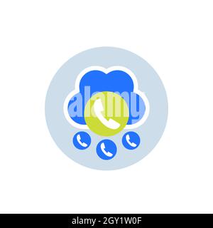 Voip telephony calls icon, vector Stock Vector