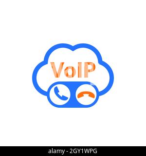 Voip calls vector icon on white Stock Vector