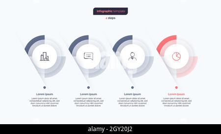 Four step business infographic design template. Vector illustration Stock Vector