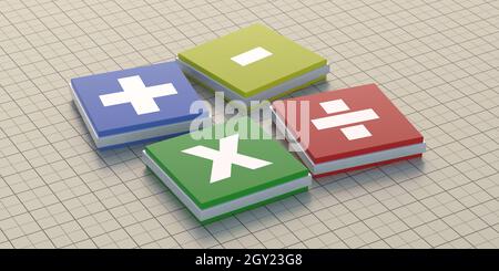 Math symbols. Basic mathematics signs. Plus, minus, add, subtract ...