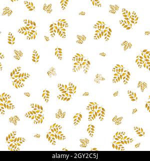 Spring seamless pattern with color sprigs. Vector stock illustration for fabric, textile, wallpaper, posters, paper. Fashion print. Branch with leaves Stock Vector