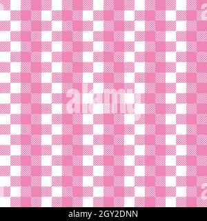 Pink and white Scotland textile seamless pattern. Fabric texture check tartan plaid. Abstract geometric background for cloth, fabric. Monochrome Stock Vector