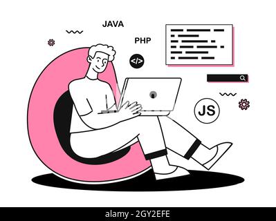 Coding and development concept Stock Vector