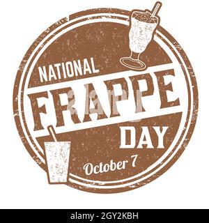 National frappe day grunge rubber stamp on white background, vector illustration Stock Vector