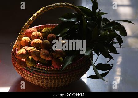 Lichi fruits Stock Photo