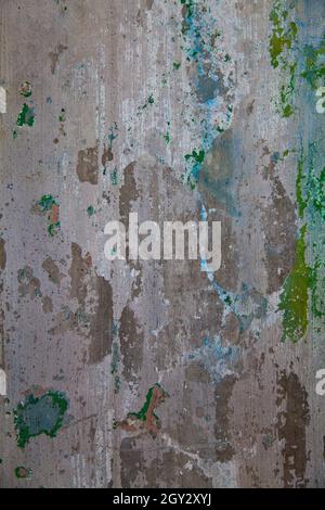 Gray blue and green aged concrete wall background Stock Photo