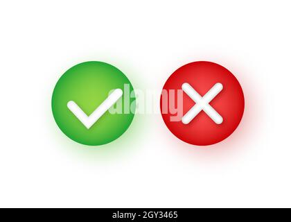 Check marks yes and no, check mark icon symbol. Vector stock illustration.  Stock Vector