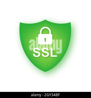 Secure internet connection SSL icon. SSL safe guard. Vector stock illustration.  Stock Vector