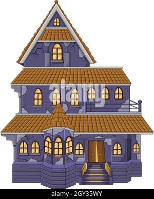 Haunted house building isolated on white background Stock Vector