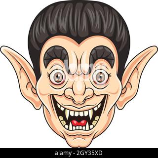 Cartoon vampire head isolated on white background Stock Vector