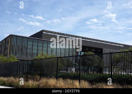 A general overall view of the UCLA Health Training Center, Wednesday, Oct. 6, 2021, in El Segundo, Calif. The arena is the Los Angeles Lakers practice facility and headquarters. Stock Photo