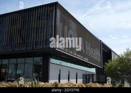 A general overall view of the UCLA Health Training Center, Wednesday, Oct. 6, 2021, in El Segundo, Calif. The arena is the Los Angeles Lakers practice facility and headquarters. Stock Photo