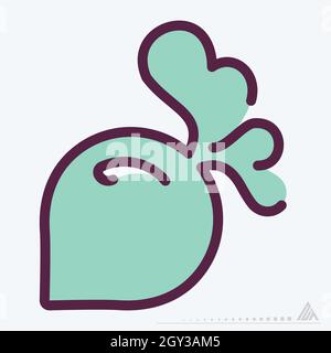 Icon Beetroot - Line Cut Style - Simple illustration, Editable stroke, Design template vector, Good for prints, posters, advertisements, announcements Stock Vector