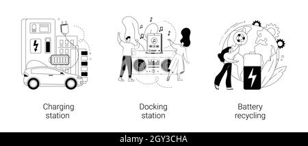 Battery capacity abstract concept vector illustrations. Stock Vector