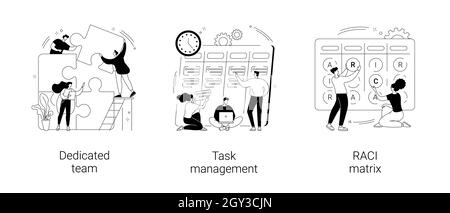 Developers team management abstract concept vector illustrations. Stock Vector