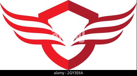 Shield with wing logo template vector illustration Stock Vector