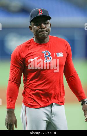 Boston Red Sox third base coach Carlos Febles (53) before a spring training  baseball game against the Miami Marlins on March 5, 2023 at JetBlue Park in  Fort Myers, Florida. (Mike Janes/Four