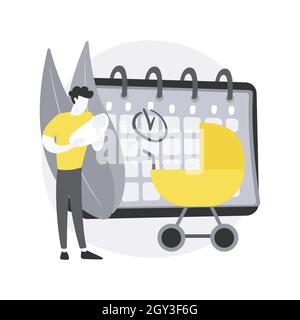 Paternity leave abstract concept vector illustration. Stock Vector