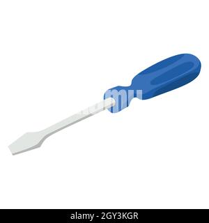 A blue screwdriver, for tightening or loosening bolts in various electronic equipment vector illustrations Stock Vector