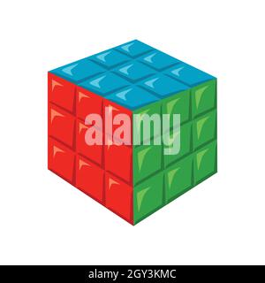 Rubik's cube is a game vector illustrations Stock Vector
