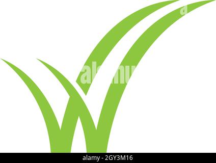 Grass logo vector template Stock Vector