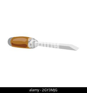 A flat-head screwdriver serves to tighten bolts whose head ends are minus vector illustrations Stock Vector