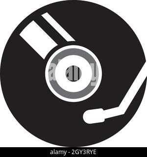 Vinyl music record icon vector template Stock Vector