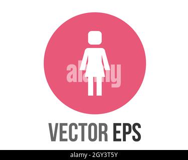 The isolated vector gradient blue restroom circle icon button with iconography of man and woman, to indicate location of public bathrooms, toilets, re Stock Vector