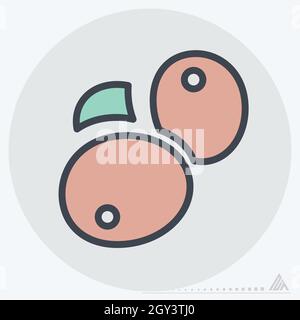 Icon Olive - Color Mate Style - Simple illustration, Editable stroke, Design template vector, Good for prints, posters, advertisements, announcements, Stock Vector