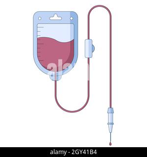 Healthcare icon of medical dropper in a flat style isolated on a white background. Stock Vector