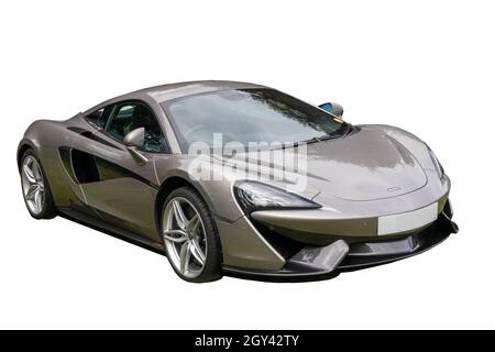 naphill, England - August 29th 2021: Maclaren 570S sports car. It has a top speed of 204 mph Stock Photo