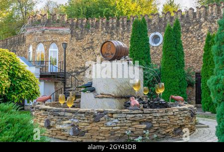 A wine fountain at the Milestii Mici winery in Moldova Stock Photo - Alamy