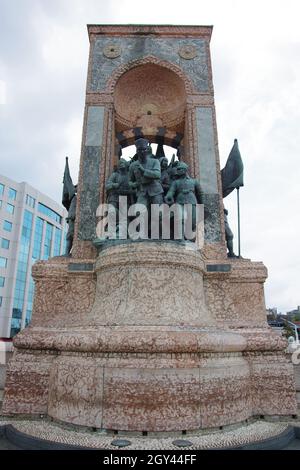 Monument to the Republic, Taksim Square, Istanbul, Turkey Stock Photo