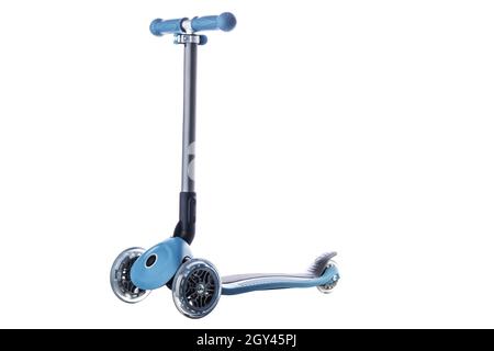 Blue modern scooter studio isolated on white background Stock Photo