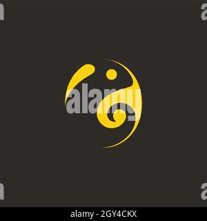 LETTERS O OR o LOGO DESIGN WITH NEGATIVE SPACE EFFECT FOR ILLUSTRATION USE Stock Vector